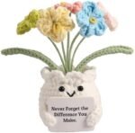 YOOJEE Forget-Me-Not Crochet Flower Potted Plant Gift : Arts, Crafts & Sewing