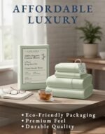 LANE LINEN 100% Organic Cotton King Bed Sheet Set, Bedsheets 4Pc Soft Cooling Fully Elasticized Mercerised All Season Sustainably Produced Cotton Sheets King Size, Oeko Tex Sheets - Mineral : Home & Kitchen - Image 8