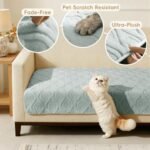 Arfntevss Couch Cover for Dogs Plush Washable Sofa Covers for 3 Cushion Couch Pet Friendly Fuzzy Sofa Slipcovers 3 Seat Anti-Slip Boho Sectional Furniture Protector (Jacquard Plush Gray, 35.5" x 71") : Home & Kitchen - Image 3
