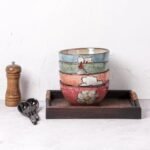 Ceramic Bowls For Kitchen, 28oz - Bowl Set of 4 - For Cereal, Salad, Pasta, Soup, Ramen, Serving etc - Dishwasher, Microwave, and Oven Safe - For Breakfast, Lunch and Dinner (Blue+Red+Green+Pink) : Home & Kitchen - Image 3