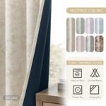 Beauoop Beige Floral Jacquard Blackout Curtains 84 Inches Long 2 Panels for Bedroom Living Room Flower Chenille Room Darkening Thermal Insulated Soundproof Grommet Window Treatments Drapes 52x84x2 : Home & Kitchen - Image 7