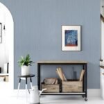 Grasscloth Peel and Stick Wallpaper Grey Blue 15.74" X 118.11" Fabric Textured Self-Adhesive Contact Paper Removable Vinyl Wall Paper Grass Cloth Linen Wallpapers for Bathroom Bedroom Cabinets Desk - - Image 7