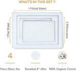 Sleep Mantra Premium 100% Organic Cotton Bed Sheet Set - Soft & Cooling Percale Weave - 4 Piece Bedding Set with Deep Pocket - GOTS Certified - Breathable & Eco-Friendly (Cal King, Blue) : Home & Kitchen - Image 2