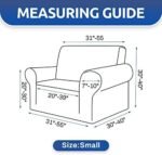 KEKUOU Stretch Single Sofa Slipcover 1 Piece Couch Sofa Cover (31"-55") Furniture Protector 1 Seater Sofa with Elastic Bottom for Kids,Pet.Jacquard Small Checked Pattern Fabric(Small,Black) : Home & Kitchen - Image 6