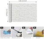 MANONIRIA Grey Grasscloth Peel and Stick Wallpaper, Textured Vintage Contact Paper 15.75inch x 118.11inch, Self Adhesive Removable Faux Linen Vinyl Wallpaper for Cabinets Wall Decoration - - Image 3