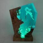 Whale Shark Ocean Resin Lamp, Handmade Wooden Table Resin Night Light, USB Port Art Ornaments for Home Office Decor, Scuba Diver Gifts for Birthday Holiday, Valentine's Day Gifts for Husband : Tools & Home Improvement - Image 2
