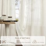 LAMIT Natural Ivory Linen Semi Sheer Curtains 84 inch Length, Cream Light Filtering Soft Thick Neutral Living Room Drapes with Bronze Grommet for Bedroom/Farmhouse, 2 Panels, 52 x 84 Inch : Home & Kitchen - Image 8