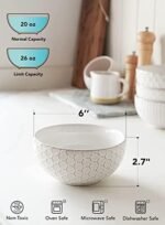 | LE TAUCI Cereal bowls 26 oz, Ceramic Soup Bowl for Kitchen, Embossment Stoneware Bowl for Pho, Chip, Fruits, Salad, Noodle, Ramen, Suit For Housewarming - 6 Inch, Set of 4, Arctic white Soup Bowls - Image 5