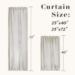 Door Curtains for Front Door Glass Window,Striped Sheer Linen 40 Inch Short Curtains for Small Windows,Farmhouse Ticking Stripe Print Privacy Curtains 25x40 in Length,Taupe : Home & Kitchen - Image 3