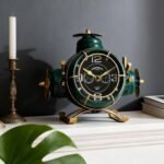 YOUKI Airplane Desk Clocks,Tabletop Decor,Airplane Gifts for Men,Industrial Decor,Shelf Clock for Bedroom Office,Silent No Ticking,Battery Operated,Green,8.6 x 8.4 x 7.5 inches : Home & Kitchen - Image 4