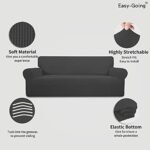 Easy-Going Stretch Sofa Slipcover 1-Piece Sofa Cover Furniture Protector Couch Soft with Elastic Bottom for Kids, Polyester Spandex Jacquard Fabric Small Checks (Sofa, Dark Gray) : Home & Kitchen - Image 3