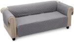 Amazon Basics Quilt Reversible Sofa Slipcover, Three seat Sofa, Large, Gray/Light Gray : Home & Kitchen