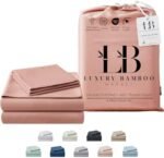 Luxury Bamboo Market | King Size Bed Sheet Set | 100% Viscose Made from Bamboo | Organically Grown | Ultra Soft | Cooling Sheets for Hot Sleepers | 17" Deep Pocket [Rose Quartz] : Home & Kitchen
