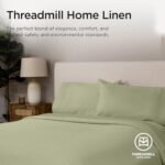 Threadmill American Supima King Size Sheets Set | 656 Thread Count 4 Piece Luxury Bed Sheets for King Size Mattress | 5 Star Hotel Quality Sheets with Elasticized Extra Deep Pocket | Sage Green Sheets : Home & Kitchen - Image 8