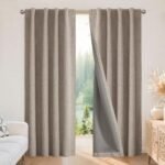 Joydeco Blackout Curtains for Bedroom - Nature Linen 84 Inch Long 100% Light Blocking 2 Panels Set, Rod Pocket & Back Tabs Living Room Drapes, Thermal Insulated Room Darkening Window Curtains : Home & Kitchen
