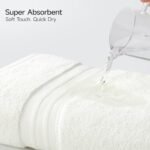 REDKISS 8 Piece Ivory Towels Set - 100% Cotton Towels Set with 2 Large Bath Towels, 2 Hand, 4 Washcloths, 600 GSM Highly Absorbent Bath Towel Sets, Cream Quick Dry Shower Towel for Family Gym : Home & Kitchen - Image 4