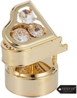 Matashi 24K Gold Plated Swan Lake Piano Music Box – Crystal Studded Figurine – Beautiful Home & Office Décor – Ideal Christmas, Valentine’s for Her : Home & Kitchen - Image 4