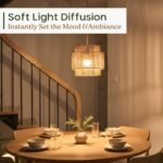 Chi An Home 11.8" Boho Jute Plug in Pendant Light, Handwoven Natural Hanging Lamp Plug in with Dimmable Light Switch, Wicker Hanging Light Fixture for Bedroom Living Room Kitchen (No Bulb Included) - - Image 2