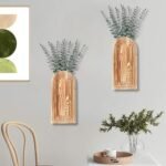 Dnnnii 2 Pack Wooden Wall Vase Set - Brown Finish Modern Farmhouse & Boho Wall Decor for Entryway, Hallway, Bathroom, Living Room, Dining Room, Narrow Spaces : Home & Kitchen - Image 7