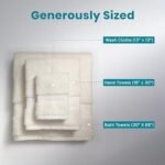 Fabdreams 100% Organic Cotton Bath Towel Set of 6 700 GSM Hotel Premium Plush Absorbent Soft Durable Skin-Friendly Spa Quality Bathroom Comfort with 2 Bath 2 Hand Towels and 2 Wash Cloths Ivory : Home & Kitchen - Image 4