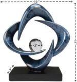 LuckySunDecorQZ Abstract Sculpture Art Home Decor Accents Modern Decorative Objects for Living Room Shelf Coffee Table TV Stand Cabinet Office Decor Accents (Blue) : Home & Kitchen - Image 3
