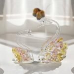Venusorn Handcrafted Crystal Swan Figurine Sculpture with Accents, Decorative Glass Collectible,Birthday, Party, Study Room, Window, Gift (Pastel Yellow) : Home & Kitchen
