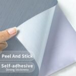 Grasscloth Peel and Stick Wallpaper Grey Blue 15.74" X 118.11" Fabric Textured Self-Adhesive Contact Paper Removable Vinyl Wall Paper Grass Cloth Linen Wallpapers for Bathroom Bedroom Cabinets Desk - - Image 8