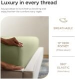 Threadmill 100% Cotton Sheets for Twin Size Bed - 600 Thread Count Twin Bed Sheets Set with 15” Deep Pocket - Sateen Weave 3-Piece Bedding Set with Cooling Effect, Sage Green : Industrial & Scientific - Image 3