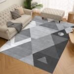 HOMFINE Washable Modern Area Rug - Geometric Style 5x7 Rugs for Living Room, Bedroom, Machine Washable Rug Soft Non Slip Non Shedding Area Rug - Grey, 5'x7' : Home & Kitchen - Image 8