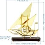 Ship Old Model Solid Brass Handcrafted Replica | Detailed Authentic Design With Polished Finish Surface | Sailing Boat Decorative Display Showpiece | Pirate's Nautical Home Decor (Large) : Home & Kitchen - Image 3