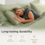 Threadmill 100% Cotton Sheets for Twin Size Bed - 600 Thread Count Twin Bed Sheets Set with 15” Deep Pocket - Sateen Weave 3-Piece Bedding Set with Cooling Effect, Sage Green : Industrial & Scientific - Image 5