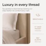 Threadmill 100% American Supima Cotton Sheets, Queen Sheet Set 1000 Thread Count Luxury 4 PC Luxury Bedding Set, Hotel Quality Sateen Weave, Hotel White Sheets with Elasticized Deep Pocket : Home & Kitchen - Image 5