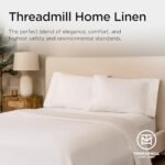 Threadmill 100% American Supima Cotton Sheets, Queen Sheet Set 1000 Thread Count Luxury 4 PC Luxury Bedding Set, Hotel Quality Sateen Weave, Hotel White Sheets with Elasticized Deep Pocket : Home & Kitchen - Image 8