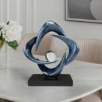 LuckySunDecorQZ Abstract Sculpture Art Home Decor Accents Modern Decorative Objects for Living Room Shelf Coffee Table TV Stand Cabinet Office Decor Accents (Blue) : Home & Kitchen - Image 4