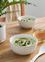 | LE TAUCI Cereal bowls 26 oz, Ceramic Soup Bowl for Kitchen, Embossment Stoneware Bowl for Pho, Chip, Fruits, Salad, Noodle, Ramen, Suit For Housewarming - 6 Inch, Set of 4, Arctic white Soup Bowls - Image 7