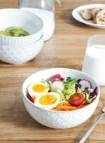 | LE TAUCI Cereal bowls 26 oz, Ceramic Soup Bowl for Kitchen, Embossment Stoneware Bowl for Pho, Chip, Fruits, Salad, Noodle, Ramen, Suit For Housewarming - 6 Inch, Set of 4, Arctic white Soup Bowls - Image 8