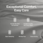 Coop Home Goods Comphy SoftSpa Bed Sheet Set of 4 Pieces, Dove Grey Queen, Super Soft Queen Sheets, Flat and Fitted, Luxury Spa and Hotel Quality Bed Sheets and Pillowcase Set : Home & Kitchen - Image 3