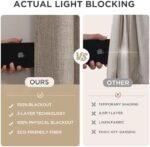 Joydeco Blackout Curtains for Bedroom - Nature Linen 84 Inch Long 100% Light Blocking 2 Panels Set, Rod Pocket & Back Tabs Living Room Drapes, Thermal Insulated Room Darkening Window Curtains : Home & Kitchen - Image 5