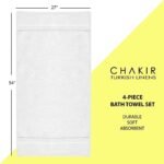 Chakir Turkish Linens | Hotel & Spa Quality 100% Cotton Premium Turkish Towels | Soft & Absorbent (4-Piece Bath Towels, White) : Home & Kitchen - Image 6