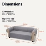 Amazon Basics Quilt Reversible Sofa Slipcover, Three seat Sofa, Large, Gray/Light Gray : Home & Kitchen - Image 5