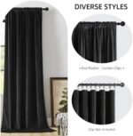 Joydeco Black Velvet Curtains 90 inch Length 2 Panels, Luxury Blackout Rod Pocket Thermal Insulated Window Curtains, Super Soft Room Darkening Drapes for Living Dining Room Bedroom,W52 x L90 inches : Home & Kitchen - Image 2
