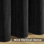 Joydeco Black Velvet Curtains 90 inch Length 2 Panels, Luxury Blackout Rod Pocket Thermal Insulated Window Curtains, Super Soft Room Darkening Drapes for Living Dining Room Bedroom,W52 x L90 inches : Home & Kitchen - Image 7