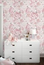 Safiyya Pink Floral Wallpaper Peel and Stick Removable Self Adhesive Wall Paper for Bedroom Bathroom Flowers Contact Paper for Cabinets Walls Vinyl Rolls 78.7''x 17.3" - - Image 4
