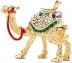 YU FENG 2.4" Golden Crystal Camel Figurines Decor Ornament,Golden Enamel Camel Statues Animal Trinket Jewelry Box Hinged Christmas Gift : Clothing, Shoes & Jewelry