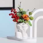 BrownLove Ceramic Face Vase White Flower Vase for Decor Female Form Face Vase Art Vase Modern Decorative Vase Centerpiece for Table Shelf Living Room Office Bedroom Small : Home & Kitchen - Image 7