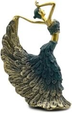 XINDAM Elegant Peacock Art Figurine Dancer Statue Decorative Home & Office Figurines Home Office Display Craft Living Room Decor Ornaments for Tabletop : Home & Kitchen - Image 9