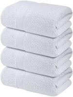 Infinitee Xclusives Luxury 100% Ring-Spun Cotton White Bath Towels Set of 4 (27x54 inches) – Soft, Absorbent & Quick-Drying Towels for Bathroom, Gym, Spa & Hotel Use (Brilliant White, Bath Towels) : Home & Kitchen - Image 7
