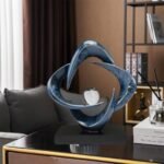 LuckySunDecorQZ Abstract Sculpture Art Home Decor Accents Modern Decorative Objects for Living Room Shelf Coffee Table TV Stand Cabinet Office Decor Accents (Blue) : Home & Kitchen - Image 5