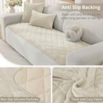 CYCMACO Fuzzy Pet Couch Covers for Dogs Washable, Non Slip Couch Covers for 2 Cushion Couch Pet Friendly, Thick Soft Loveseat Covers, Dog Couch Cover Protector Couches Mat (27.6" X 59", Beige) : Home & Kitchen - Image 3