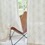 ugoutry Linen Boho Curtains for Bedroom,84 Inches Long Curtains Gold Foil Metallic Stripe Print Panels for Living Room, Moroccan Beige Light Filtering Window Treatment Curtain 2 Panels Grommet Top : Home & Kitchen - Image 8